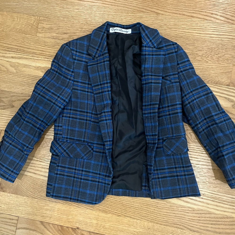 English Laundry Black and Blue Patterned Jacket